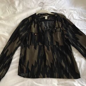 Black & Tan Blouse